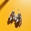 【SUGEBEINI】 New Chinese-style enamel small fish stud swimming retro earrings ZEH00049 Specification image